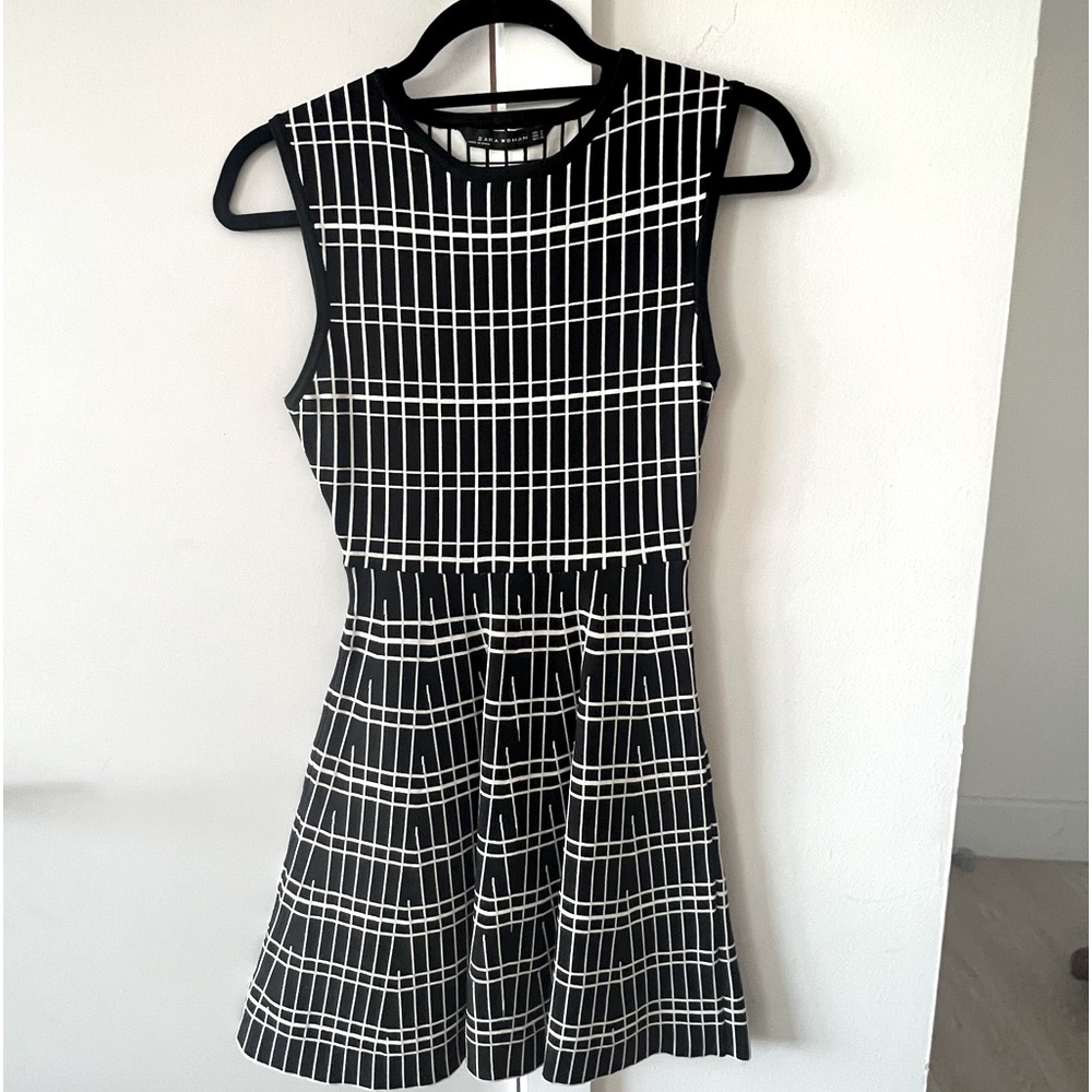 Zara black and white dress